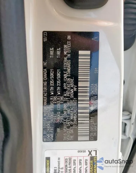 2024 Lexus Rx 350 Base z USA, uszkodzony, nr VIN 2T2BAMBA2RC026651